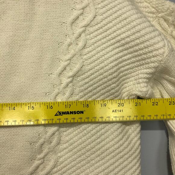 Anthropologie x Maeve Cropped Long Sleeve Pullover Sweater Ivory Size M - Picture 7 of 7